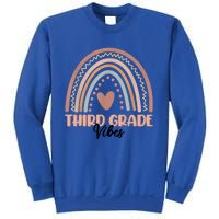 Retro Back To School Teacher Third Grade Vibes Rainbow Gift Sweatshirt