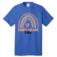 Retro Back To School Teacher Third Grade Vibes Rainbow Gift Tall T-Shirt