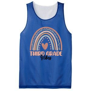 Retro Back To School Teacher Third Grade Vibes Rainbow Gift Mesh Reversible Basketball Jersey Tank