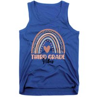 Retro Back To School Teacher Third Grade Vibes Rainbow Gift Tank Top