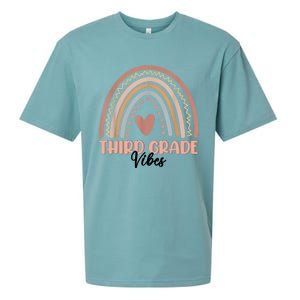 Retro Back To School Teacher Third Grade Vibes Rainbow Gift Sueded Cloud Jersey T-Shirt