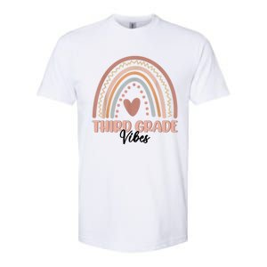 Retro Back To School Teacher Third Grade Vibes Rainbow Gift Softstyle CVC T-Shirt