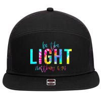 Religious Be The Light Matthew 5 14 Christian Easter 7 Panel Mesh Trucker Snapback Hat