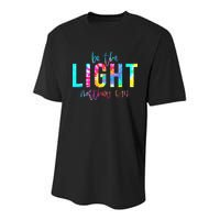 Religious Be The Light Matthew 5 14 Christian Easter Youth Performance Sprint T-Shirt