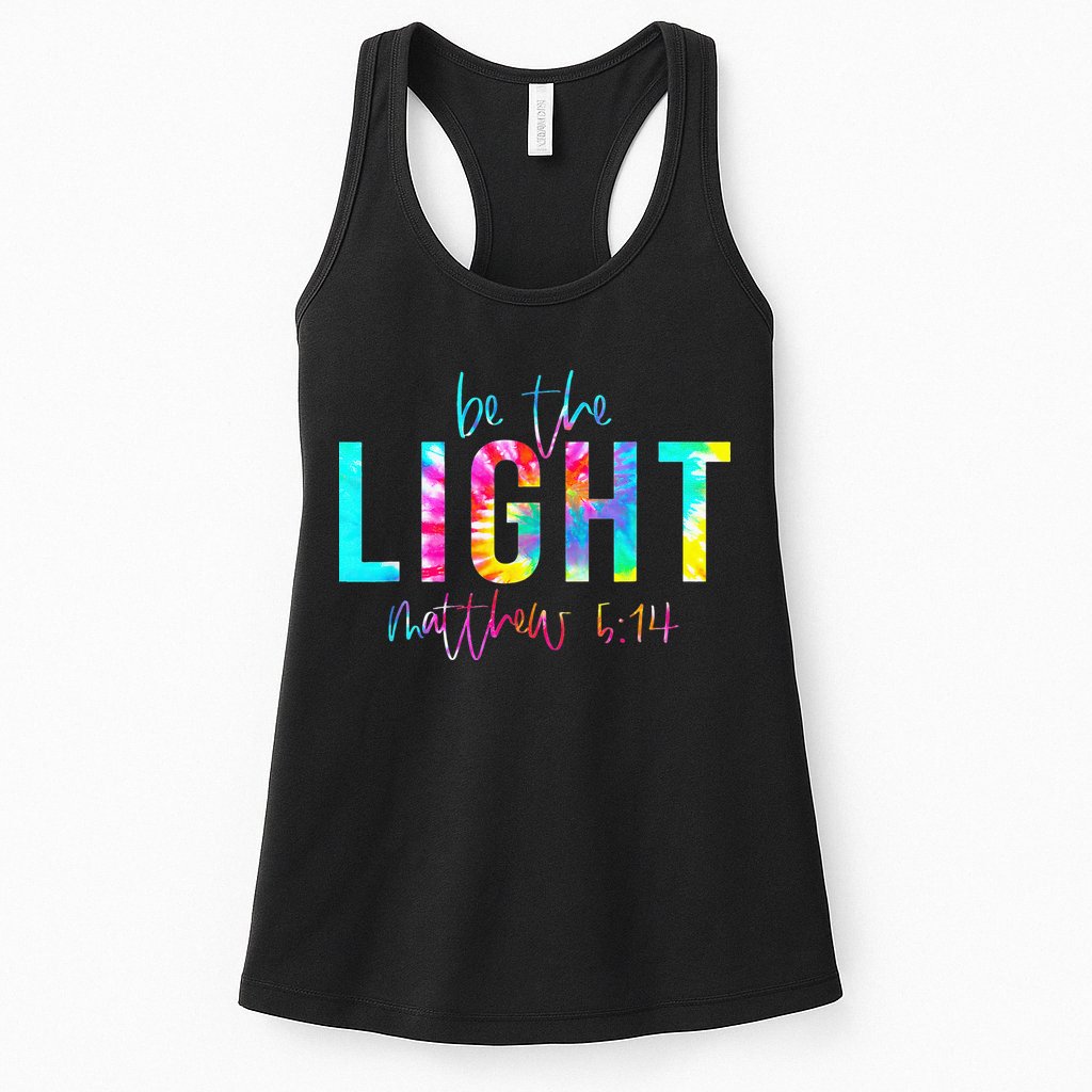 Religious Be The Light Matthew 5 14 Christian Easter Womens Tank Top