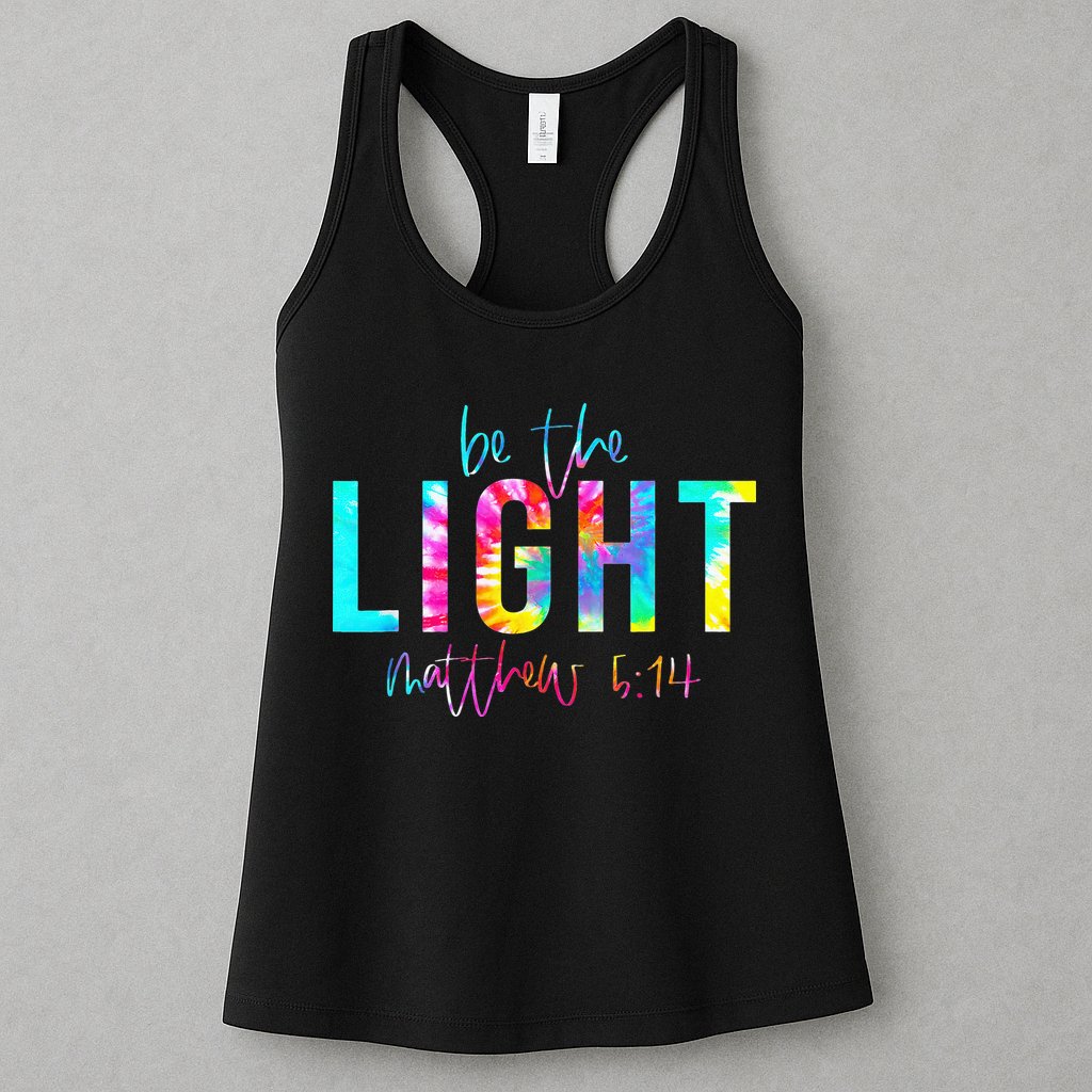 Religious Be The Light Matthew 5 14 Christian Easter Womens Tank Top