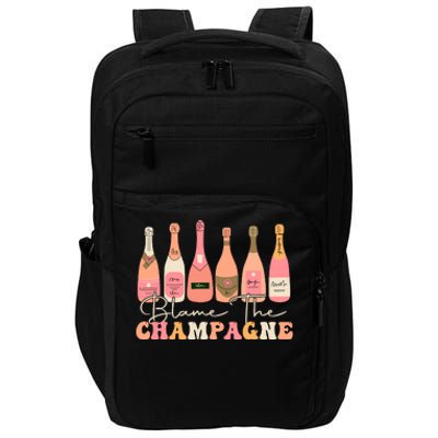 Retro Blame The Champagne Happy New Year 2024 Party Friends Impact Tech Backpack