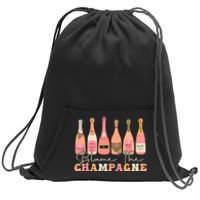 Retro Blame The Champagne Happy New Year 2024 Party Friends Sweatshirt Cinch Pack Bag