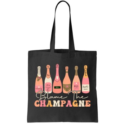 Retro Blame The Champagne Happy New Year 2024 Party Friends Tote Bag