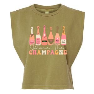 Retro Blame The Champagne Happy New Year 2024 Party Friends Garment-Dyed Women's Muscle Tee