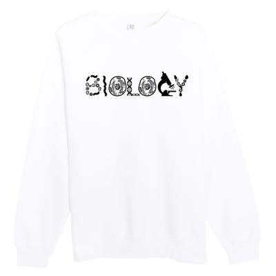 Retro Biology Teacher Student Science Biologist Premium Crewneck Sweatshirt