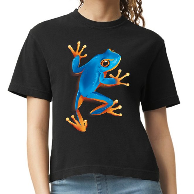 Realistic Blue Tree Frog Comfort Colors Boxy T-Shirt