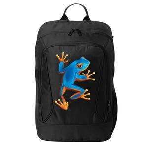 Realistic Blue Tree Frog City Backpack