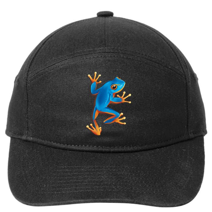 Realistic Blue Tree Frog 7-Panel Snapback Hat
