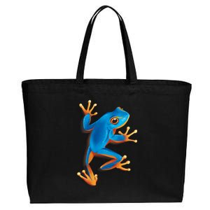 Realistic Blue Tree Frog Cotton Canvas Jumbo Tote