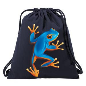 Realistic Blue Tree Frog Drawstring Bag