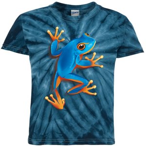 Realistic Blue Tree Frog Kids Tie-Dye T-Shirt