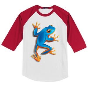 Realistic Blue Tree Frog Kids Colorblock Raglan Jersey