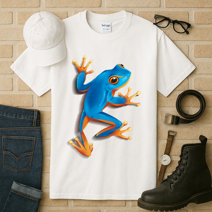Realistic Blue Tree Frog Tall T-Shirt