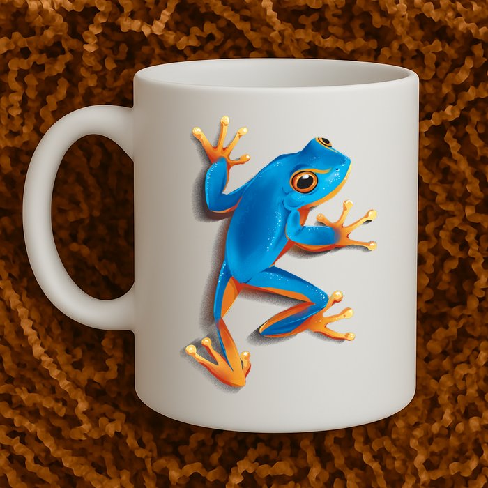 Realistic Blue Tree Frog Mug