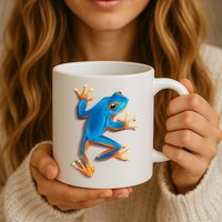 Realistic Blue Tree Frog Mug