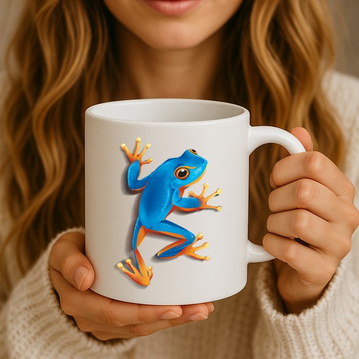 Realistic Blue Tree Frog Mug
