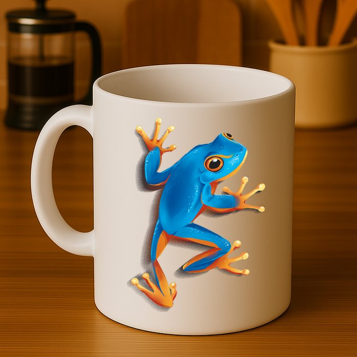 Realistic Blue Tree Frog Mug