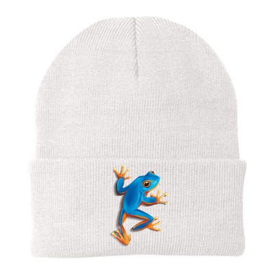 Realistic Blue Tree Frog Knit Cap Winter Beanie