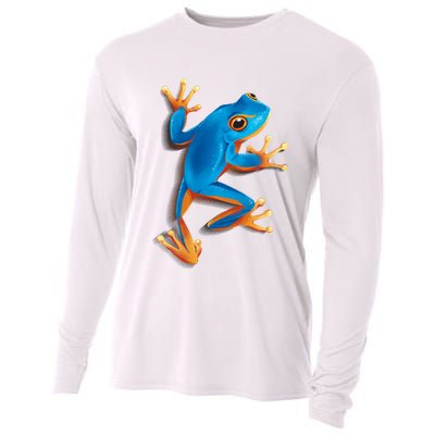 Realistic Blue Tree Frog Cooling Performance Long Sleeve Crew