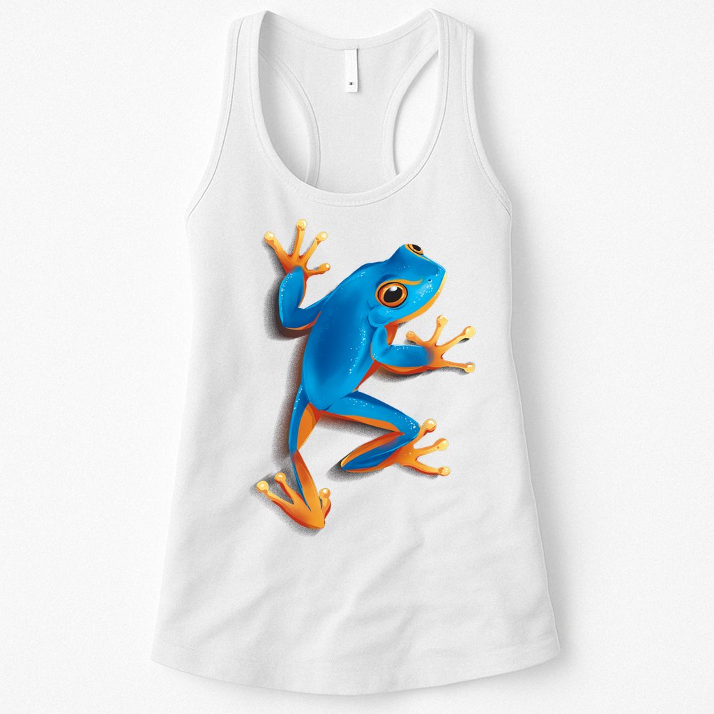 Realistic Blue Tree Frog Womens Tank Top