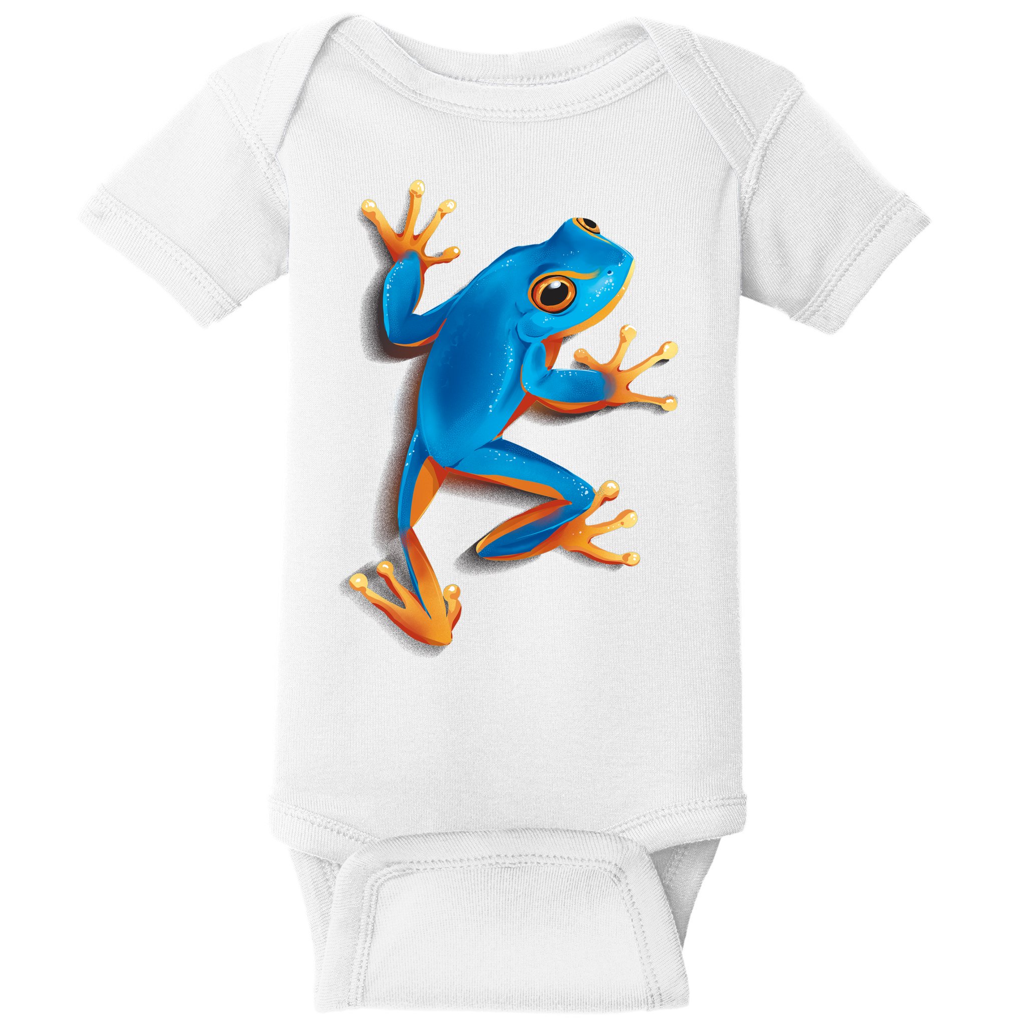 Realistic Blue Tree Frog Baby Bodysuit