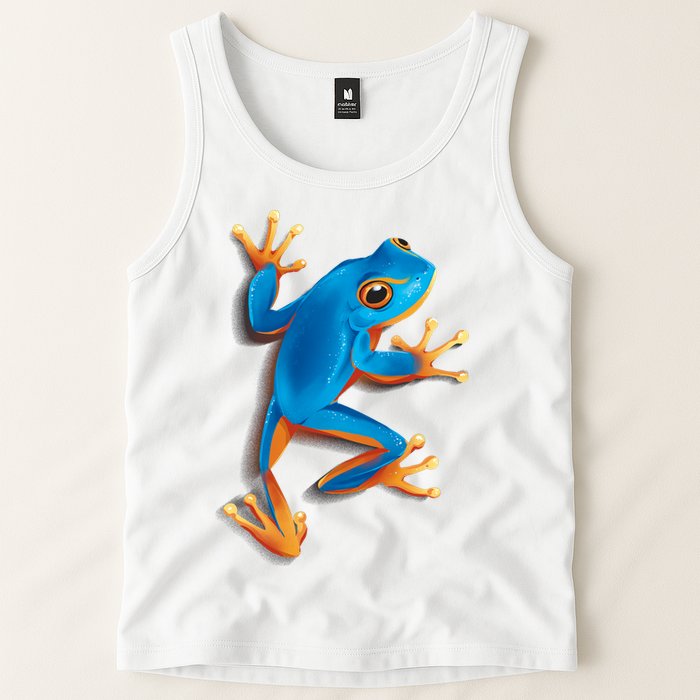 Realistic Blue Tree Frog Tank Top
