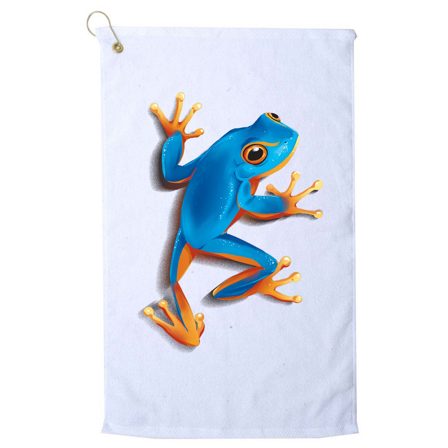 Realistic Blue Tree Frog Golf Towel