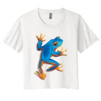 Realistic Blue Tree Frog Crop Top