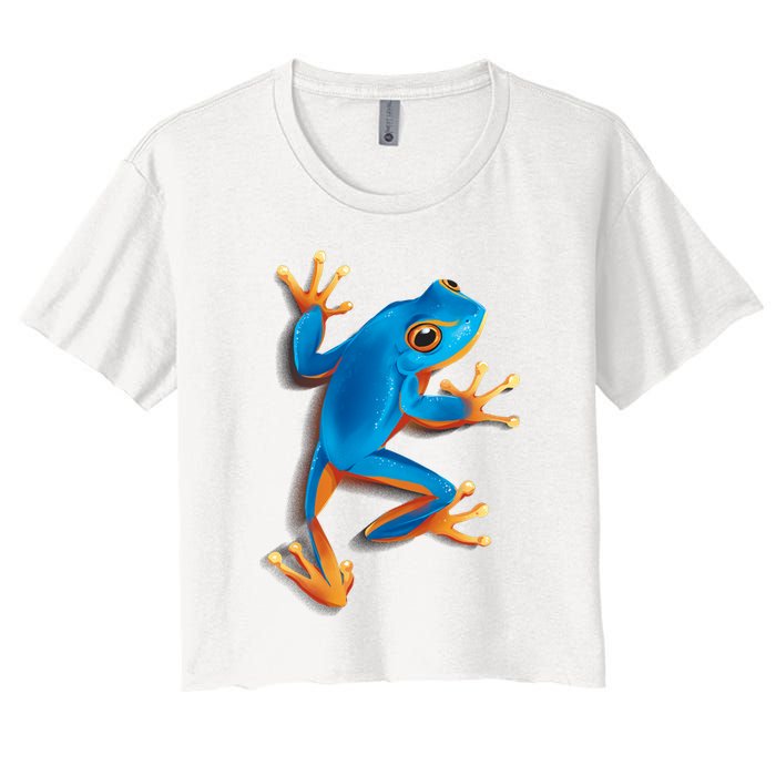 Realistic Blue Tree Frog Crop Top