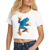 Realistic Blue Tree Frog Crop Top