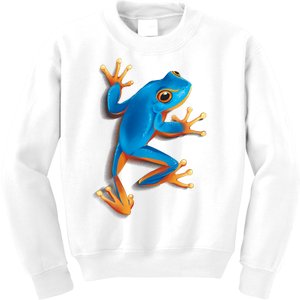 Realistic Blue Tree Frog Kids Sweatshirt