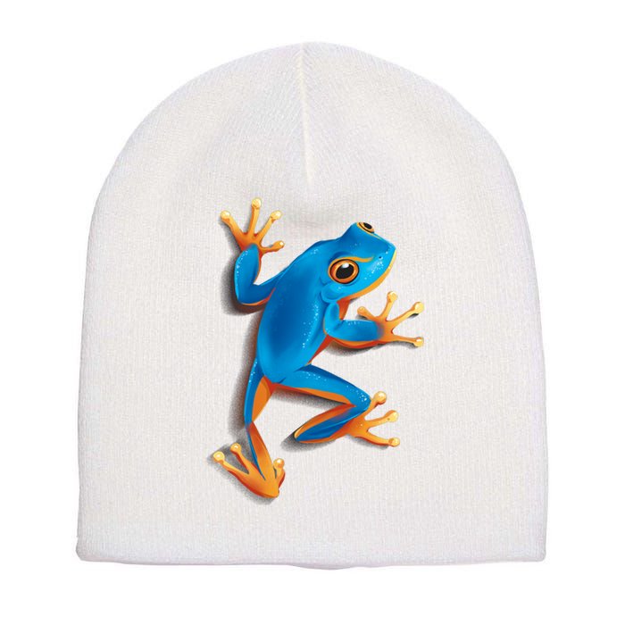 Realistic Blue Tree Frog Short Acrylic Beanie