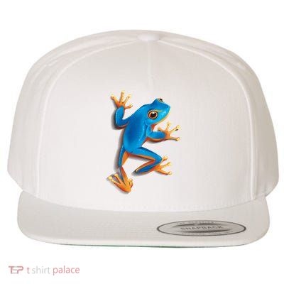 Realistic Blue Tree Frog Wool Snapback Cap