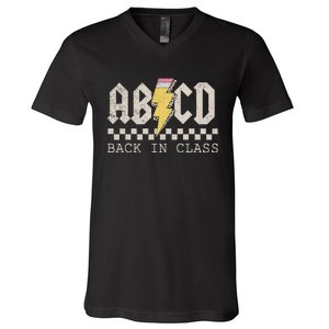 Rock Back To School ABCD Back In Class Teachers V-Neck T-Shirt