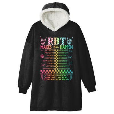 Registered Behavior Technician Rbt Makes It All Happen Hooded Wearable Blanket