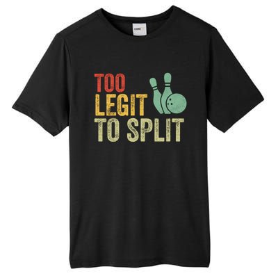 Retro Bowling Too Legit To Split Funny Bowling Lover Tall Fusion ChromaSoft Performance T-Shirt