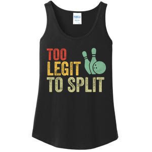 Retro Bowling Too Legit To Split Funny Bowling Lover Ladies Essential Tank