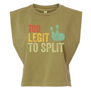 Retro Bowling Too Legit To Split Funny Bowling Lover Garment-Dyed Women's Muscle Tee