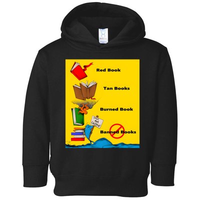 Red Book Tan Books Burned Banned Books Toddler Hoodie