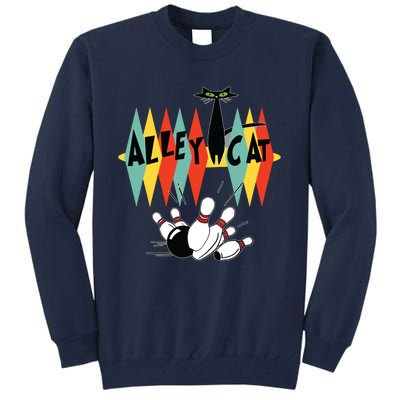 Retro Bowling Tee Vintage Bowler Alley Cat Vintage Tall Sweatshirt