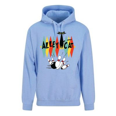 Retro Bowling Tee Vintage Bowler Alley Cat Vintage Unisex Surf Hoodie