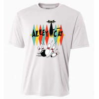 Retro Bowling Tee Vintage Bowler Alley Cat Vintage Cooling Performance Crew T-Shirt