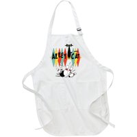 Retro Bowling Tee Vintage Bowler Alley Cat Vintage Full-Length Apron With Pockets