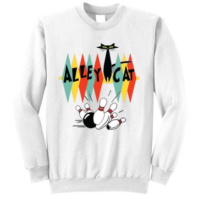 Retro Bowling Tee Vintage Bowler Alley Cat Vintage Sweatshirt